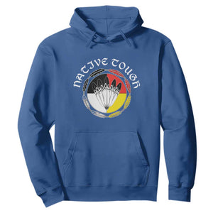 Native Tough Hoodie Indian American Medicine Wheel Feathers TS11 Royal Blue Print Your Wear