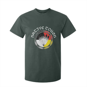 Native Tough T Shirt For Kid Indian American Medicine Wheel Feathers TS11 Dark Forest Green Print Your Wear