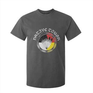 Native Tough T Shirt For Kid Indian American Medicine Wheel Feathers TS11 Dark Heather Print Your Wear