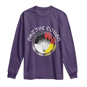 Native Tough Long Sleeve Shirt Indian American Medicine Wheel Feathers TS11 Purple Print Your Wear