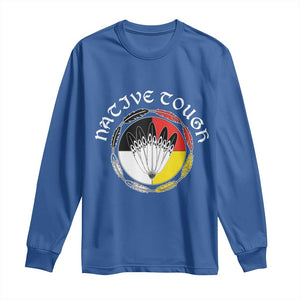 Native Tough Long Sleeve Shirt Indian American Medicine Wheel Feathers TS11 Royal Blue Print Your Wear