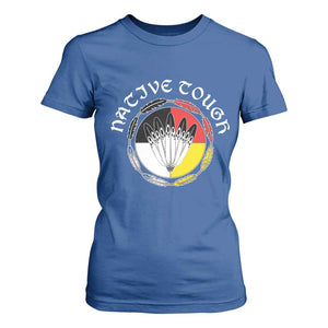 Native Tough T Shirt For Women Indian American Medicine Wheel Feathers TS11 Royal Blue Print Your Wear