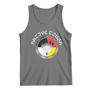 Native Tough Tank Top Indian American Medicine Wheel Feathers TS11 Black Heather Print Your Wear