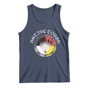 Native Tough Tank Top Indian American Medicine Wheel Feathers TS11 Navy Print Your Wear