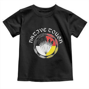 Native Tough Toddler T Shirt Indian American Medicine Wheel Feathers TS11 Black Print Your Wear