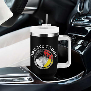 Native Tough Tumbler With Handle Indian American Medicine Wheel Feathers TS11 Print Your Wear