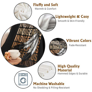 Indigenous Pride Throw Blanket Native American Heritage Feathers Dreamcatcher TS11 Print Your Wear