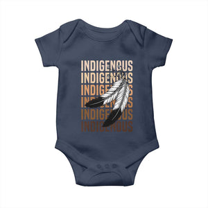 Indigenous Pride Baby Onesie Native American Heritage Feathers Dreamcatcher TS11 Navy Print Your Wear