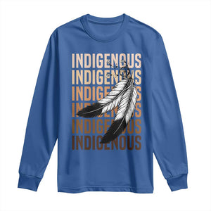 Indigenous Pride Long Sleeve Shirt Native American Heritage Feathers Dreamcatcher TS11 Royal Blue Print Your Wear