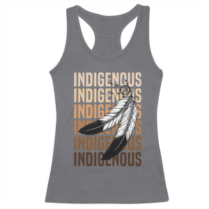 Indigenous Pride Racerback Tank Top Native American Heritage Feathers Dreamcatcher TS11 Charcoal Print Your Wear