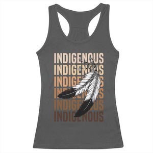 Indigenous Pride Racerback Tank Top Native American Heritage Feathers Dreamcatcher TS11 Dark Heather Print Your Wear