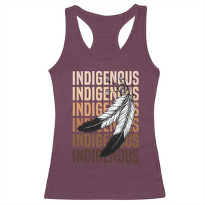 Indigenous Pride Racerback Tank Top Native American Heritage Feathers Dreamcatcher TS11 Maroon Print Your Wear