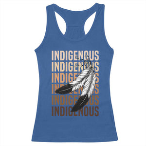 Indigenous Pride Racerback Tank Top Native American Heritage Feathers Dreamcatcher TS11 Royal Blue Print Your Wear