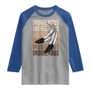 Indigenous Pride Raglan Shirt Native American Heritage Feathers Dreamcatcher TS11 Sport Gray Royal Print Your Wear