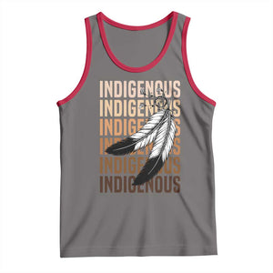 Indigenous Pride Tank Top Native American Heritage Feathers Dreamcatcher TS11 Deep Heather Red Print Your Wear