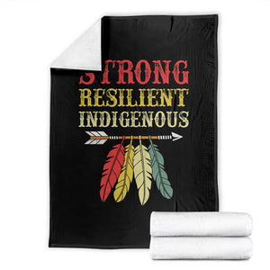 Native American Strong Resilient Indigenous Throw Blanket Retro Vintage Feathers TS11 Black Print Your Wear