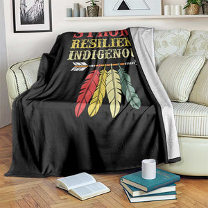 Native American Strong Resilient Indigenous Throw Blanket Retro Vintage Feathers TS11 Print Your Wear