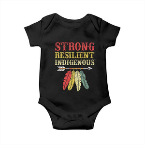 Native American Strong Resilient Indigenous Baby Onesie Retro Vintage Feathers TS11 Black Print Your Wear