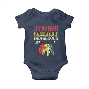 Native American Strong Resilient Indigenous Baby Onesie Retro Vintage Feathers TS11 Navy Print Your Wear