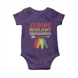 Native American Strong Resilient Indigenous Baby Onesie Retro Vintage Feathers TS11 Purple Print Your Wear