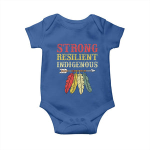 Native American Strong Resilient Indigenous Baby Onesie Retro Vintage Feathers TS11 Royal Blue Print Your Wear