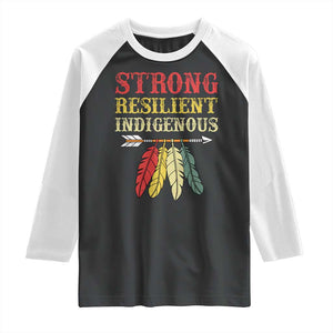 Native American Strong Resilient Indigenous Raglan Shirt Retro Vintage Feathers TS11 Black White Print Your Wear