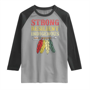 Native American Strong Resilient Indigenous Raglan Shirt Retro Vintage Feathers TS11 Sport Gray Black Print Your Wear