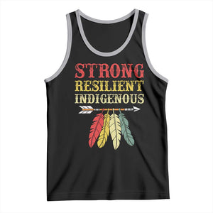 Native American Strong Resilient Indigenous Tank Top Retro Vintage Feathers TS11 Black Athletic Heather Print Your Wear