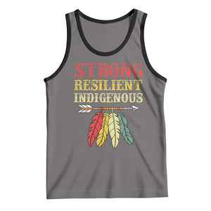 Native American Strong Resilient Indigenous Tank Top Retro Vintage Feathers TS11 Deep Heather Black Print Your Wear