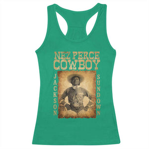 Nez Perce Cowboy Jackson Sundown Racerback Tank Top Native American Cowboy Western Country TS11 Irish Green Print Your Wear
