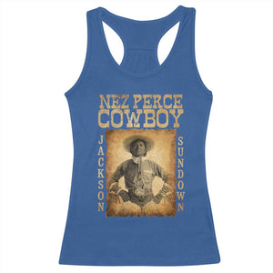 Nez Perce Cowboy Jackson Sundown Racerback Tank Top Native American Cowboy Western Country TS11 Royal Blue Print Your Wear