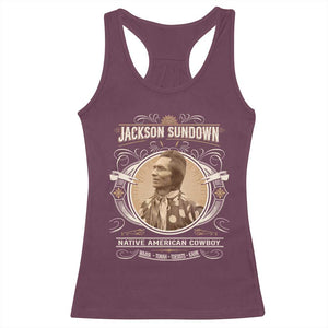 Jackson Sundown Racerback Tank Top Native American Cowboy Western Country TS11 Maroon Print Your Wear