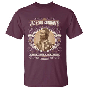 Jackson Sundown T Shirt Native American Cowboy Western Country TS11 Maroon Print Your Wear