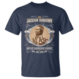 Jackson Sundown T Shirt Native American Cowboy Western Country TS11 Navy Print Your Wear