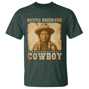 Native American Cowboy T Shirt Vintage Western Country Portrait TS11 Dark Forest Green Print Your Wear