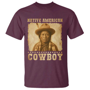 Native American Cowboy T Shirt Vintage Western Country Portrait TS11 Maroon Print Your Wear