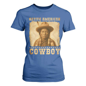 Native American Cowboy T Shirt For Women Vintage Western Country Portrait TS11 Royal Blue Print Your Wear