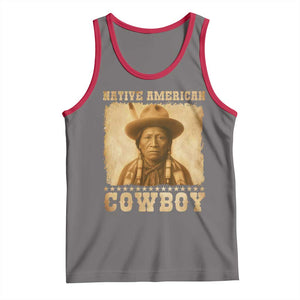 Native American Cowboy Tank Top Vintage Western Country Portrait TS11 Deep Heather Red Print Your Wear
