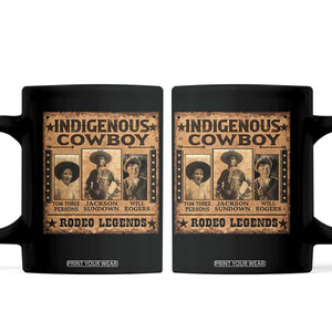 Native American Cowboy Rodeo Legends Coffee Mug Vintage Western Country Cowboy TS11 Black Print Your Wear
