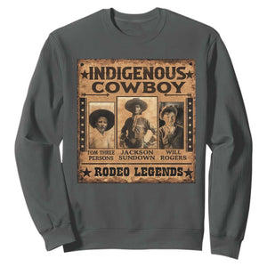 Native American Cowboy Rodeo Legends Sweatshirt Vintage Western Country Cowboy TS11 Dark Heather Print Your Wear