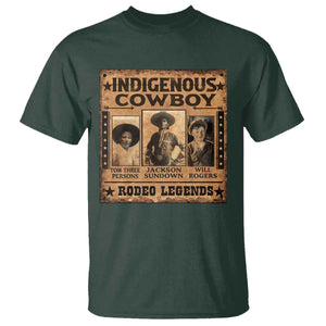 Native American Cowboy Rodeo Legends T Shirt Vintage Western Country Cowboy TS11 Dark Forest Green Print Your Wear