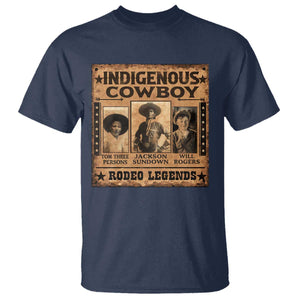 Native American Cowboy Rodeo Legends T Shirt Vintage Western Country Cowboy TS11 Navy Print Your Wear