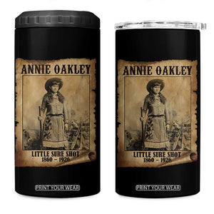 Annie Oakley 4 in 1 Can Cooler Tumbler Little Sure Shot The Legendary Cowgirl TS11 One Size: 16 oz Black Print Your Wear