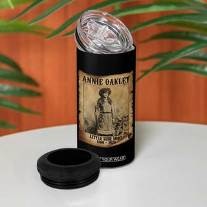 Annie Oakley 4 in 1 Can Cooler Tumbler Little Sure Shot The Legendary Cowgirl TS11 Print Your Wear
