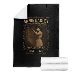 Annie Oakley Throw Blanket Little Sure Shot The Legendary American Cowgirl TS11 Black Print Your Wear