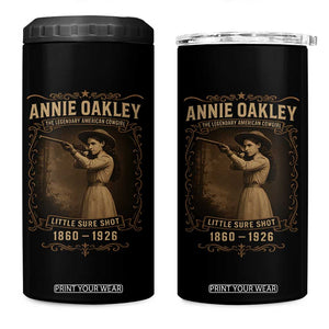 Annie Oakley 4 in 1 Can Cooler Tumbler Little Sure Shot The Legendary American Cowgirl TS11 One Size: 16 oz Black Print Your Wear