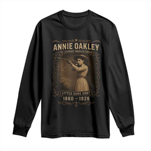 Annie Oakley Long Sleeve Shirt Little Sure Shot The Legendary American Cowgirl TS11 Black Print Your Wear
