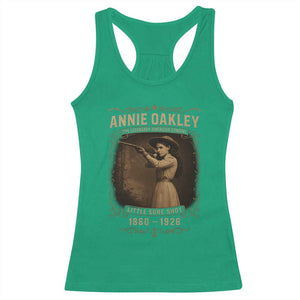 Annie Oakley Racerback Tank Top Little Sure Shot The Legendary American Cowgirl TS11 Irish Green Print Your Wear