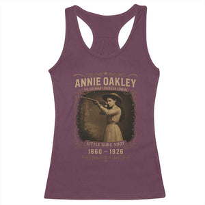 Annie Oakley Racerback Tank Top Little Sure Shot The Legendary American Cowgirl TS11 Maroon Print Your Wear