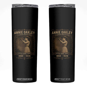 Annie Oakley Skinny Tumbler Little Sure Shot The Legendary American Cowgirl TS11 Black Print Your Wear